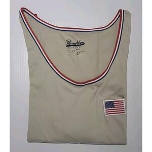 NEW USA Basketball Jersey Tank Top Shirt Mens Sz large‎ Retro America Tan